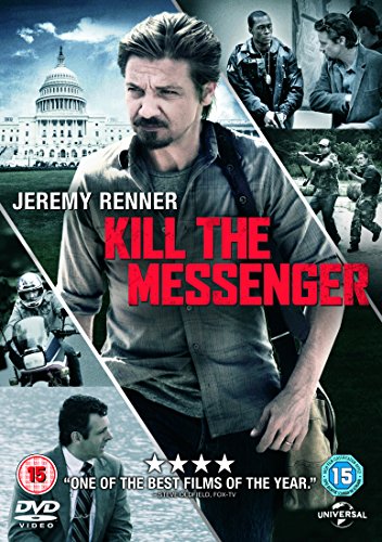 “Kill The Messenger” DVD cover featuring Jeremy Renner and political imagery.