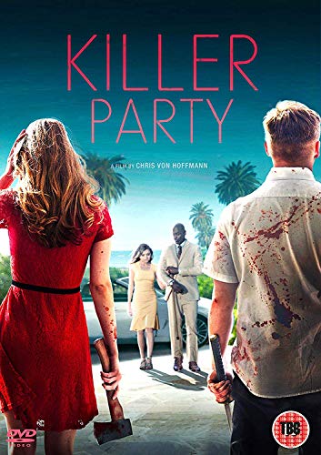 DVD cover for horror film "Killer Party" featuring bloodied figures.