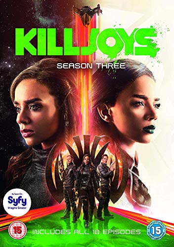 Killjoys Season 3 DVD cover featuring three women and three men in futuristic attire.
