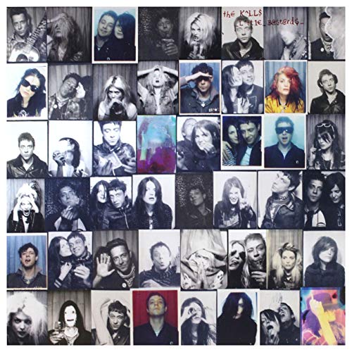 Album cover for The Kills’ “Little Bastards” featuring many black and white portraits.