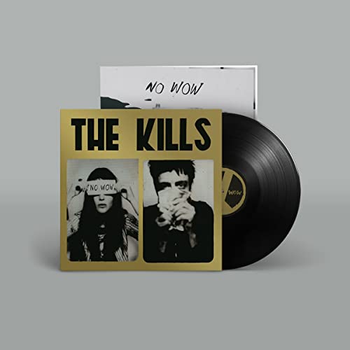 The Kills No Wow vinyl record with gold cover art and black vinyl disc.