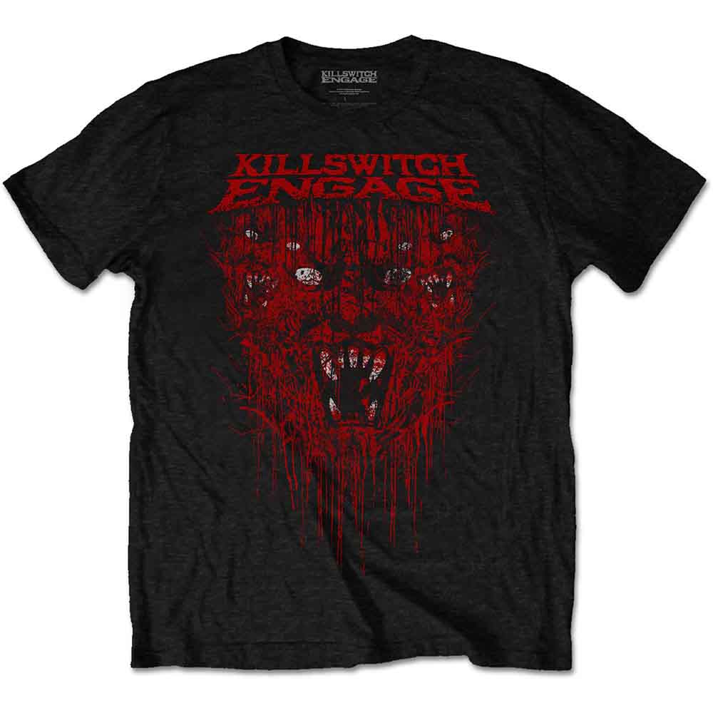 Black Killswitch Engage t-shirt with a distressed, bloody face graphic.
