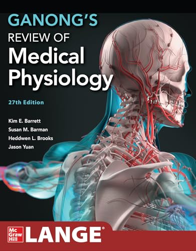Textbook cover for Ganong's Review of Medical Physiology 27th Edition featuring human anatomical illustration.
