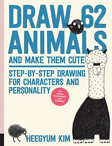 Book cover featuring illustrated llama, kiwi, and bird with drawing tutorial title.