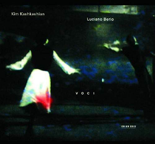 CD cover: Kim Kashkashian in performance, dark and abstract background.