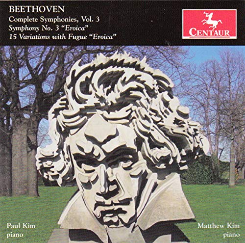 "CD cover featuring a Beethoven bust in a park, with text and red logo."