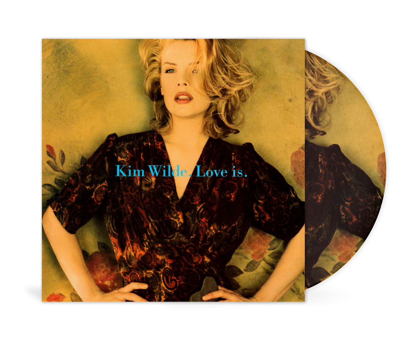 Kim Wilde album cover on a patterned, circular vinyl record.