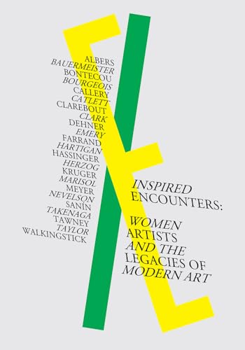 Book cover with yellow and green geometric shapes and artist names.