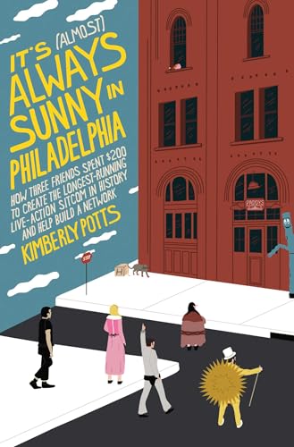 Book cover with illustrated Philadelphia street scene and cartoon figures.