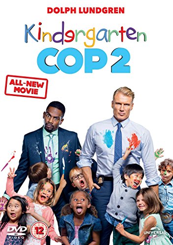 Kindergarten Cop 2" DVD cover featuring Dolph Lundgren and children.