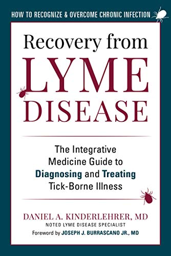 Book cover: “Recovery from Lyme Disease” with tick illustrations.