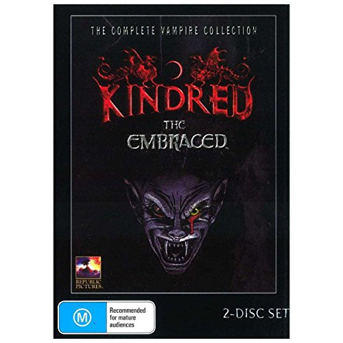 DVD cover for "Kindred The Embraced" featuring a vampire’s face.