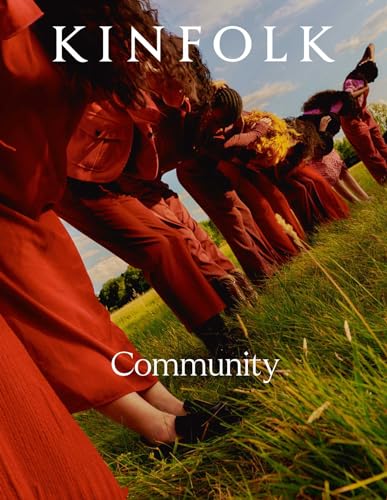 Kinfolk 50 cover: group in red clothing lying in a field.