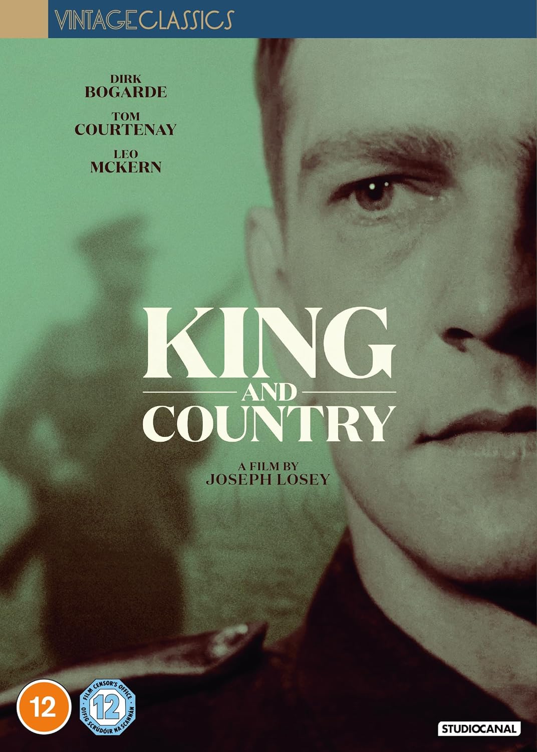 DVD cover for “King and Country” featuring Dirk Bogarde’s portrait.