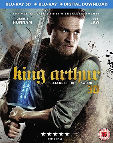 Blu-ray cover for "King Arthur: Legend of the Sword" featuring Charlie Hunnam.
