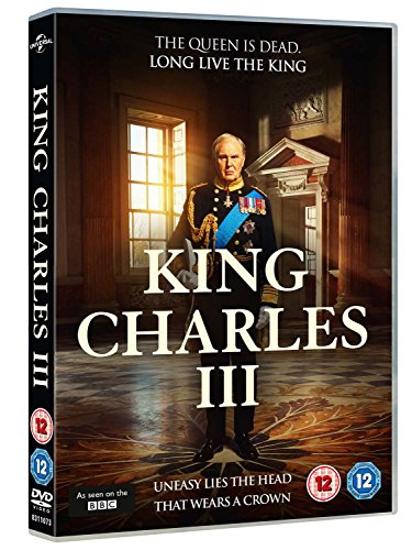 DVD case for “King Charles III,” featuring a regal portrait, likely of the king.