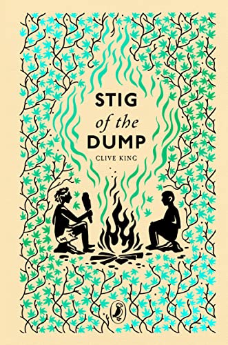 Book cover: two figures by a campfire, leafy teal background.