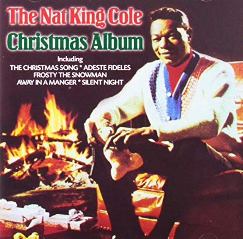 Nat King Cole album cover with a portrait and fireplace scene.