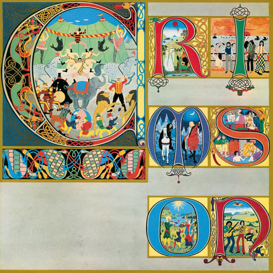 King Crimson’s “Lizard” album cover: illuminated manuscript style with colorful scenes.