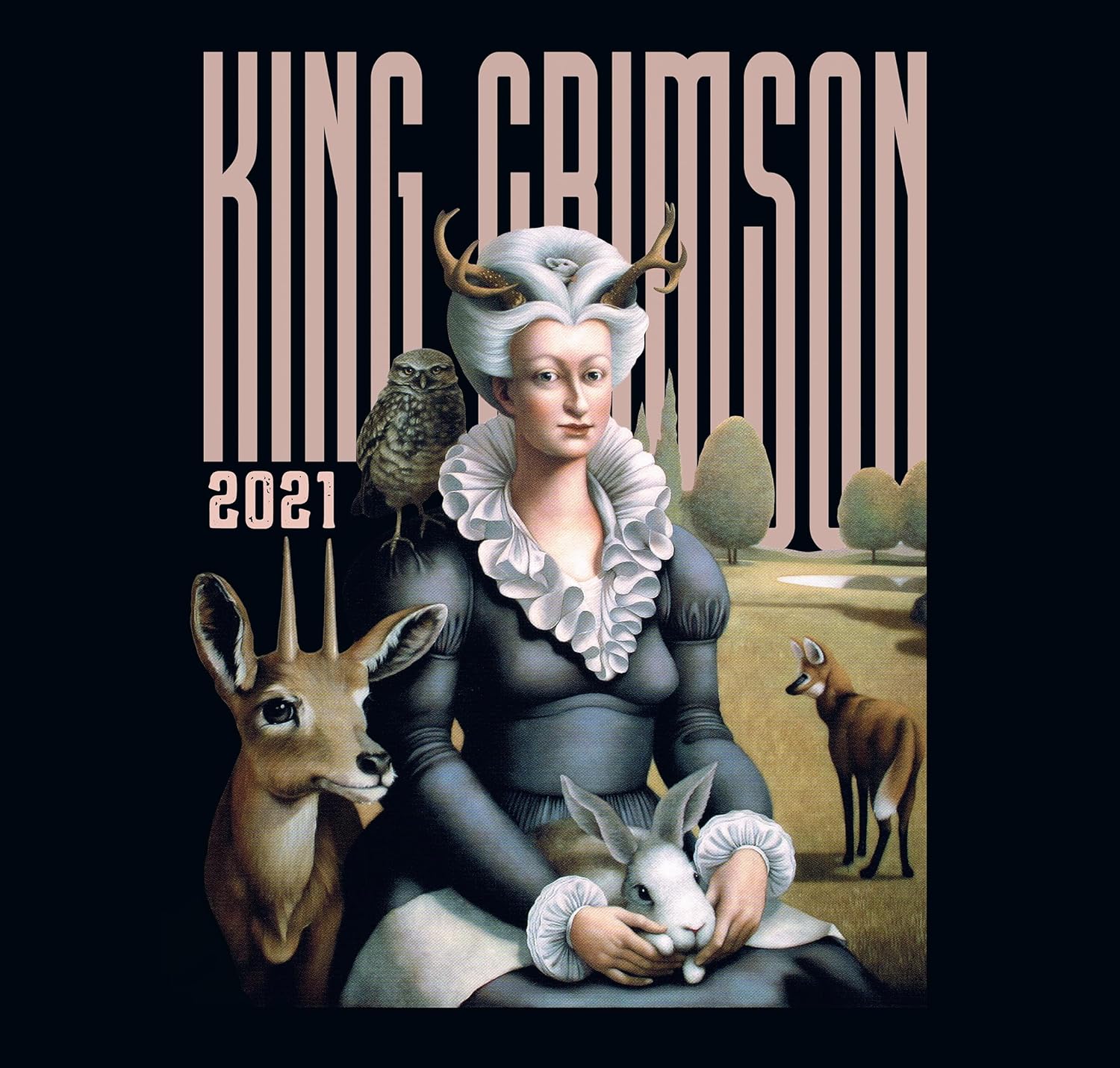 Three vinyl records in sleeves, with a large booklet or cover, King Crimson branding.