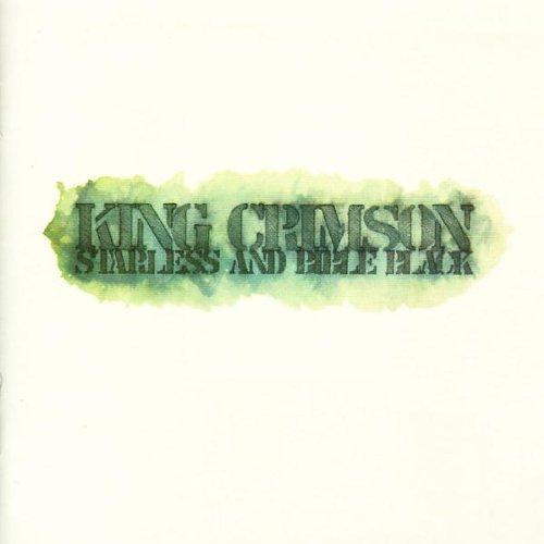 King Crimson’s “Starless and Bible Black” album cover with green watercolor effect.