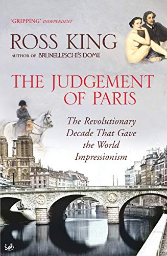 Book cover featuring figures, a horse, and a Parisian cityscape.