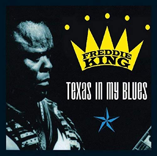 Freddie King album cover, black and white portrait with yellow crown.