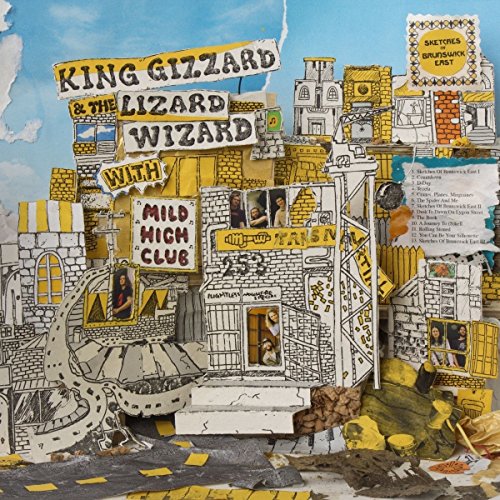 King Gizzard album cover: a detailed, illustrated paper cityscape.
