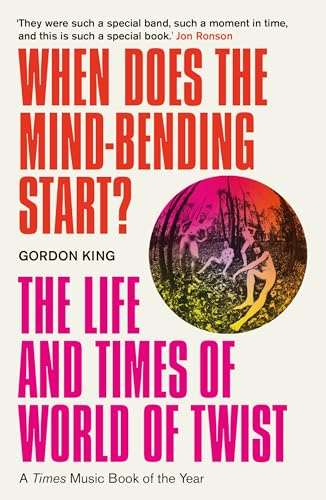 Book cover with bold text and a circular image of figures in a forest.