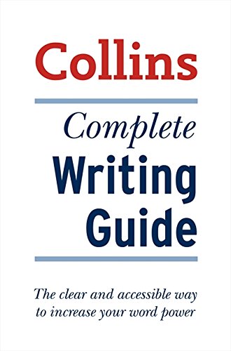 White book cover with red and navy text: "Collins Complete Writing Guide".