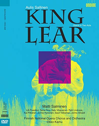 DVD cover for King Lear opera, featuring a man in a yellow coat.