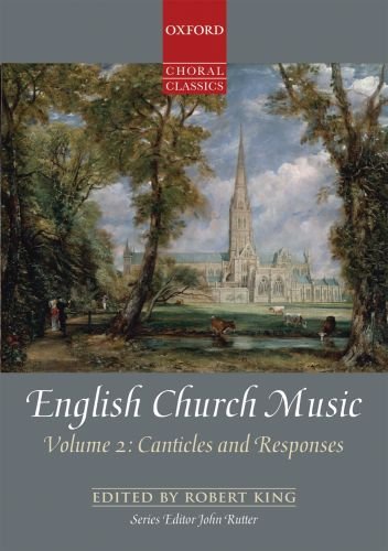 Sheet music cover with a cathedral scene and title “English Church Music.”