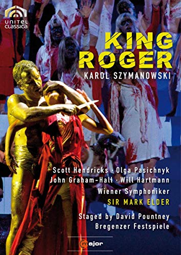DVD cover for Karol Szymanowski’s opera "King Roger" with performers pictured.
