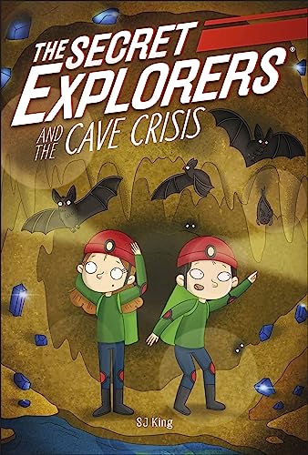 Book cover: two children with headlamps in a cave with bats.