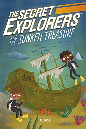 Book cover: divers explore a shipwreck with a shark nearby.