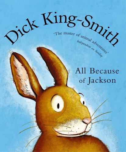Book cover: a brown hare with large eyes, titled "All Because of Jackson".