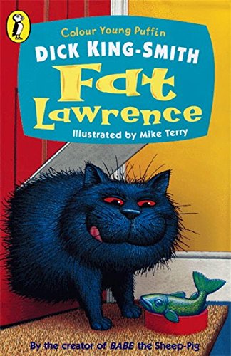 Book cover: "Fat Lawrence" featuring a large black cat and a fish.