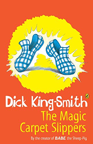 Blue checkered slippers floating above a yellow sunburst, book cover.