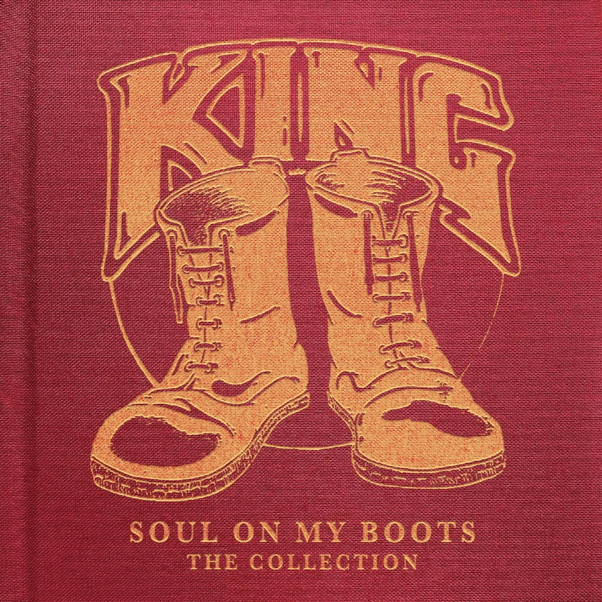 CD cover for KING’s “Soul On My Boots” featuring illustrated boots.