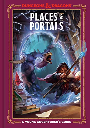Dungeons & Dragons guide cover with a wizard, dragon, and portal.