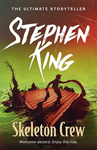 Stephen King's "Skeleton Crew" book cover with a figure on a dock.