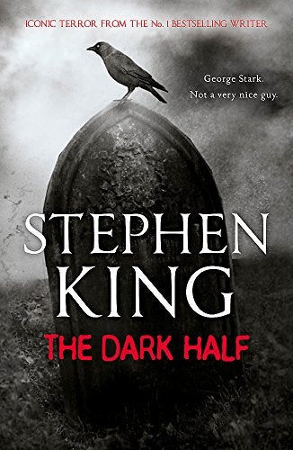 Book cover: "The Dark Half" by Stephen King, with a raven on a tombstone.