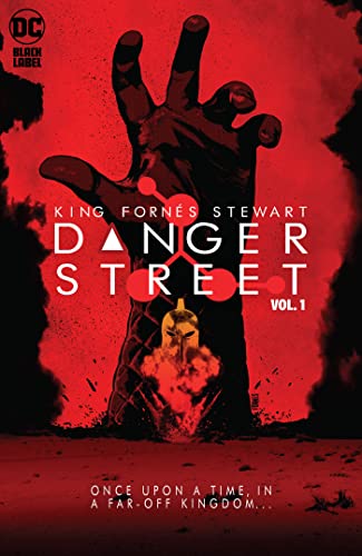 Comic book cover: "Danger Street Vol. 1" with a reaching hand and explosion.