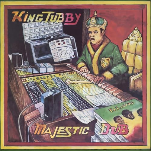 Album cover for King Tubby’s “Majestic Dub” featuring a man at a mixing board.