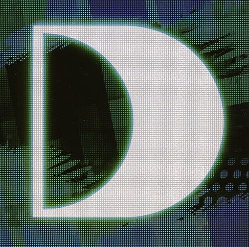 CD cover with a large, stylized white "D" on a blue background.