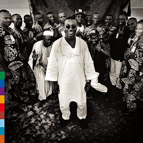 Black and white group portrait of King Wasiu Ayinde Marshal and band.