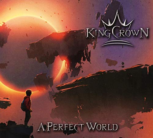 CD cover: figure overlooks a fractured landscape under a large sun.