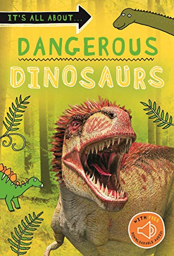 Book cover featuring a roaring Tyrannosaurus Rex and smaller dinosaurs.