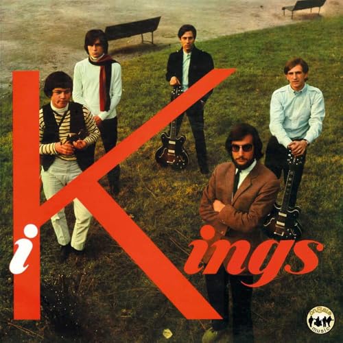 Album cover for “Kings” featuring a band of five men with guitars.