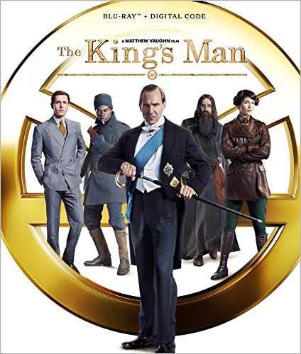 Blu-ray cover for "The King’s Man" featuring five formally dressed people.